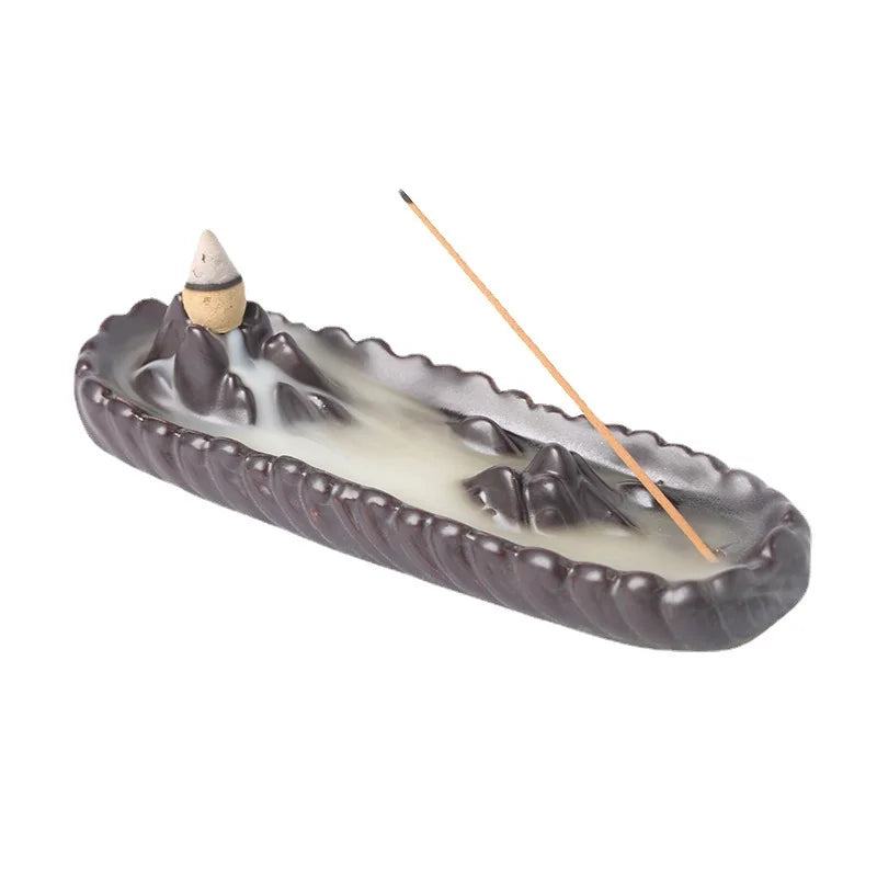 Porte Encens Montagne | Brûleur d'Encens en Argile Violette