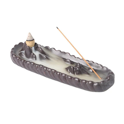 Porte Encens Montagne | Brûleur d'Encens en Argile Violette