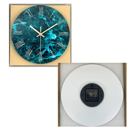 Horloge Murale Moderne - Design Marbre Vert