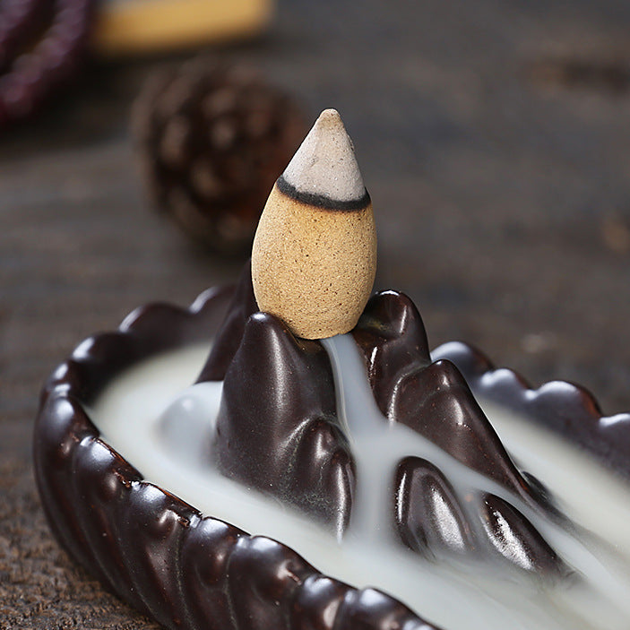 Porte Encens Montagne | Brûleur d'Encens en Argile Violette