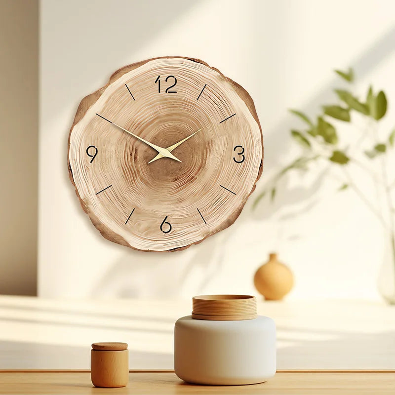 Horloge Murale en Bois - Design Cœur d'arbre