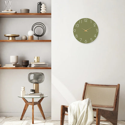 Horloge Murale Moderne avec Fond Vert