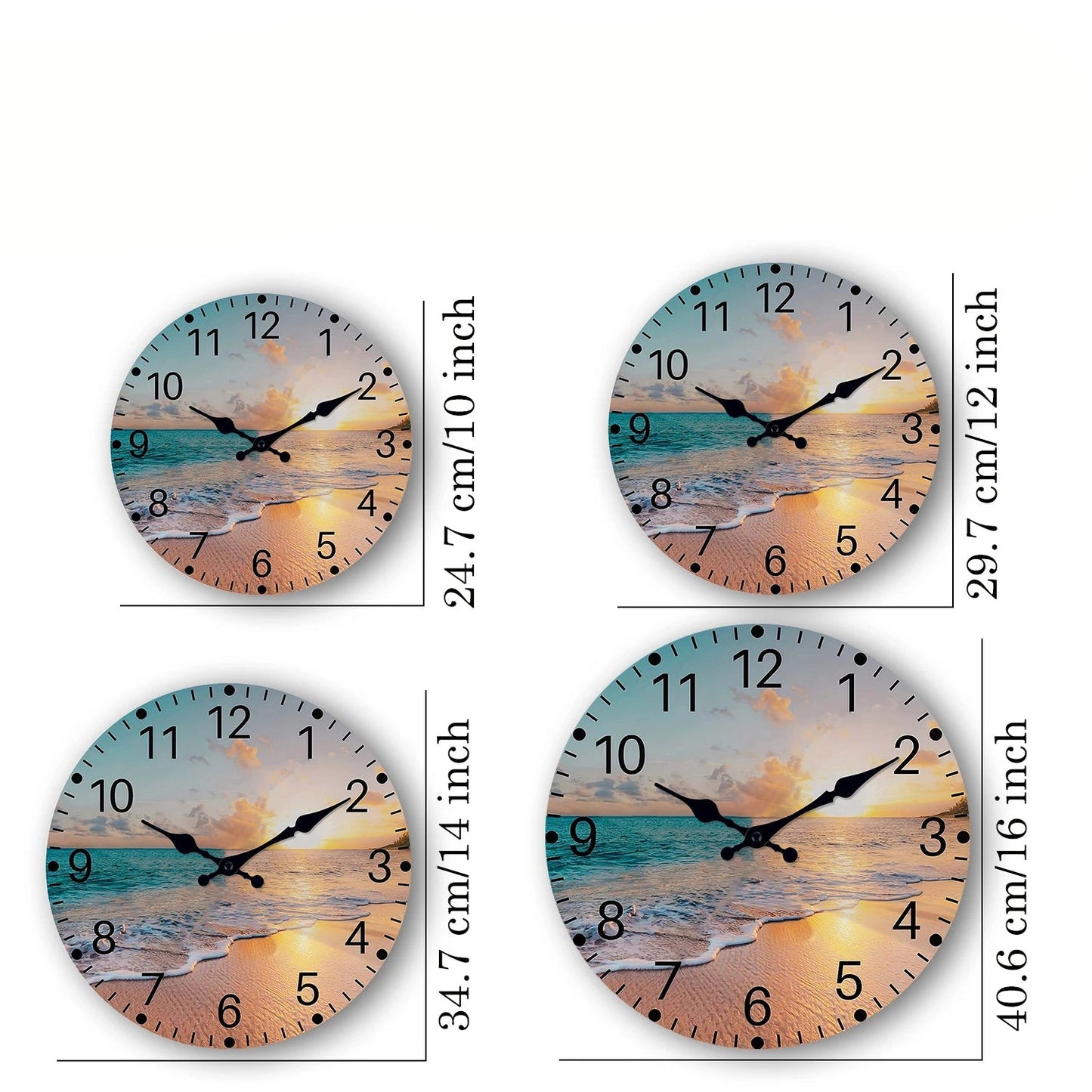 Horloge Murale Méditerranéenne avec Plage et Coquillages