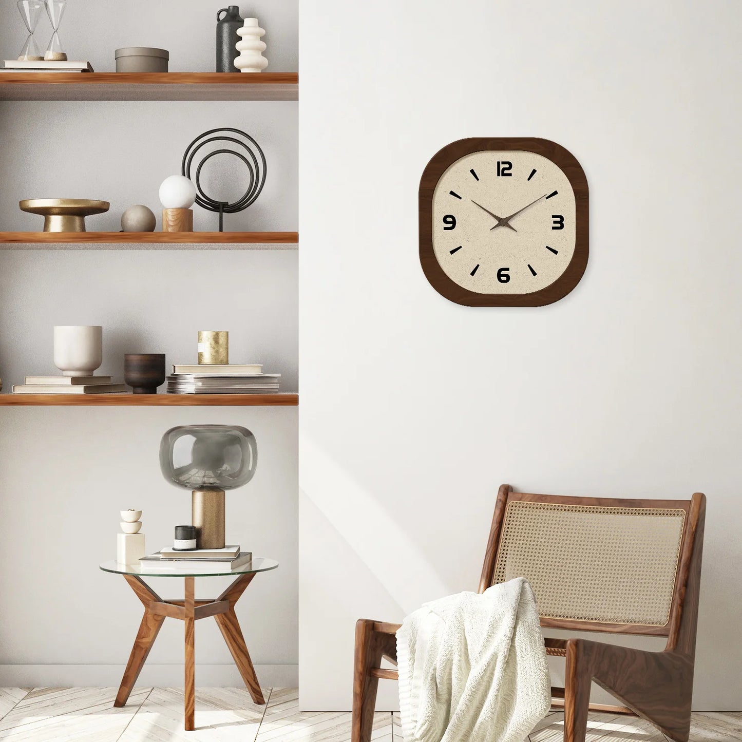 Horloge Murale Rétro Française - Design Crème et Porcelaine