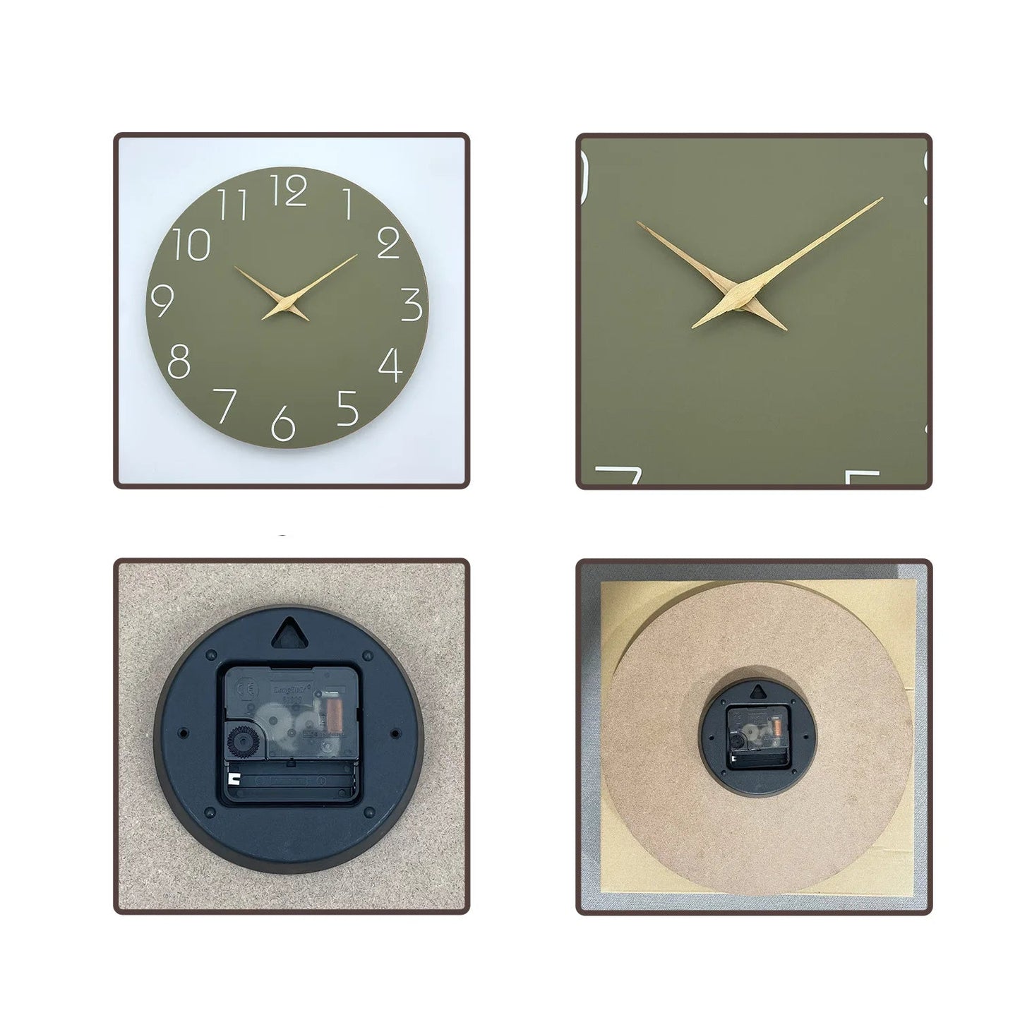 Horloge Murale Moderne avec Fond Vert