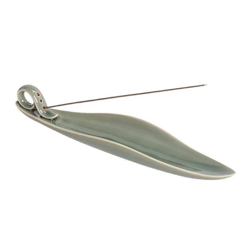 Porte Encens Céramique Celadon | Collecteur Cendre