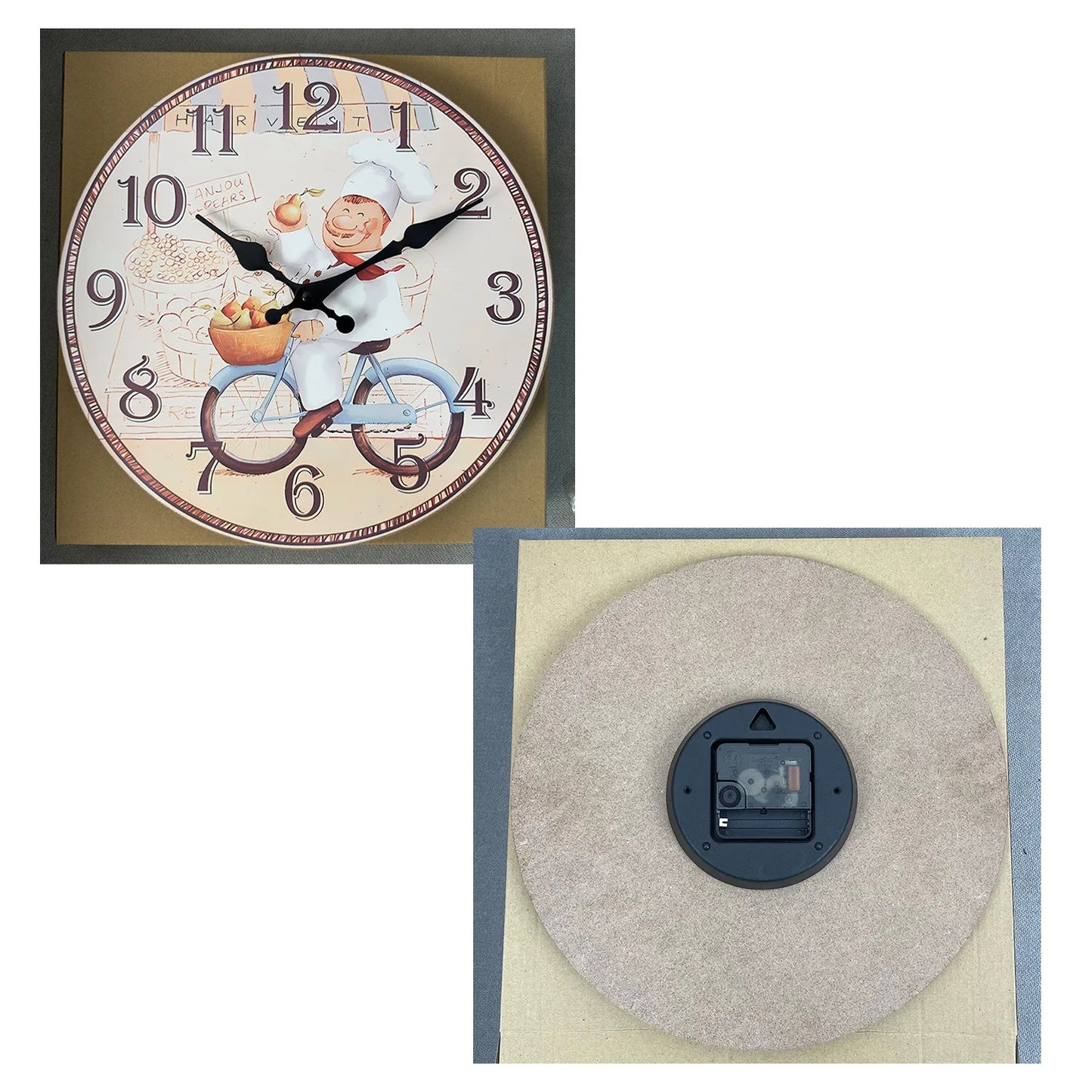 Horloge Murale Rétro Chef Italien à Vélo