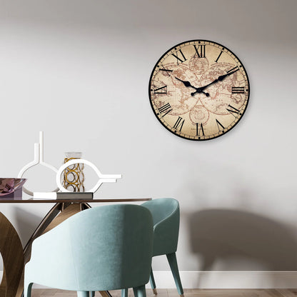 Horloge Murale Rétro - Carte du monde Vintage