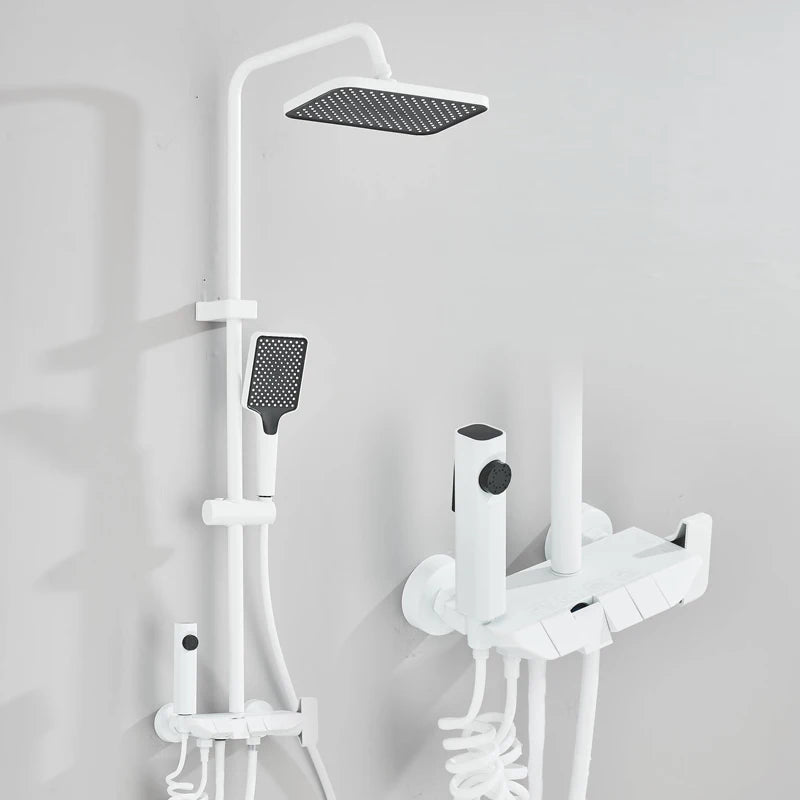 Douche thermostatique - Ensemble Douche Piano  – 4 Fonctions, Température Réglable