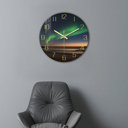 Horloge Murale - Plage Aurores Boréales