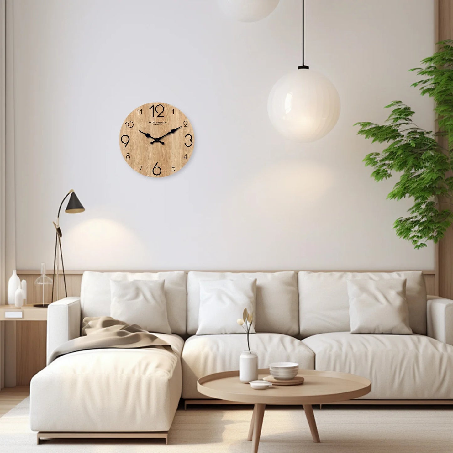 Horloge Murale Moderne - Texture Bois