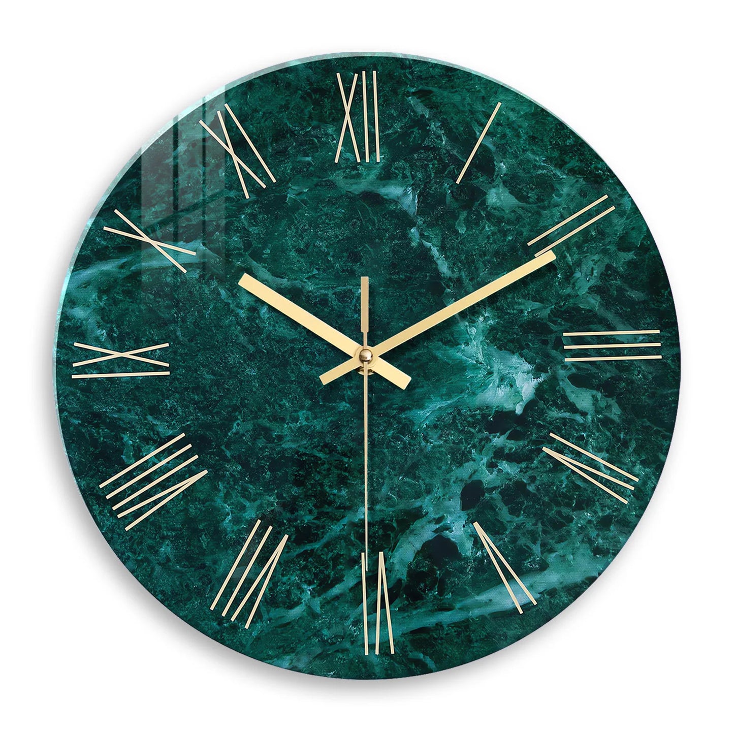 Horloge Murale Moderne - Design Marbre Vert