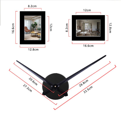 Horloge Murale Cadre Photo Noir - Design Créatif et Personnalisable