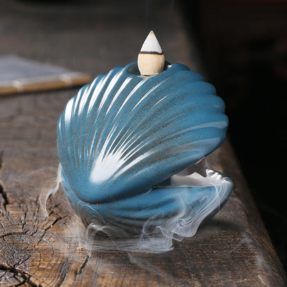 Porte Encens Coquille Bleue Perle