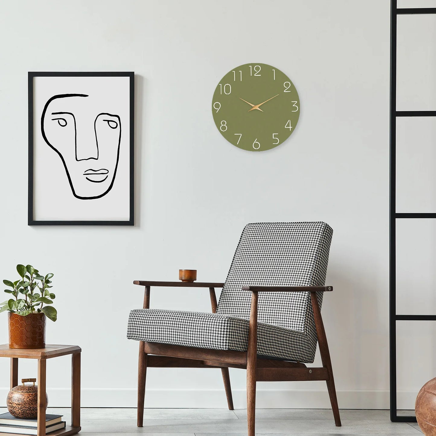 Horloge Murale Moderne avec Fond Vert