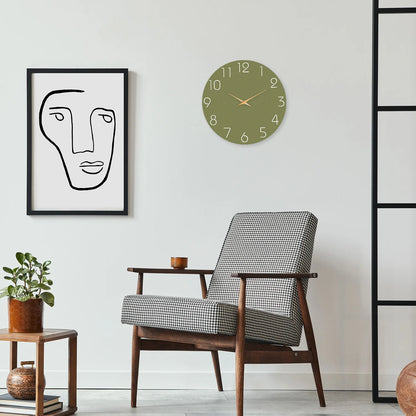 Horloge Murale Moderne avec Fond Vert
