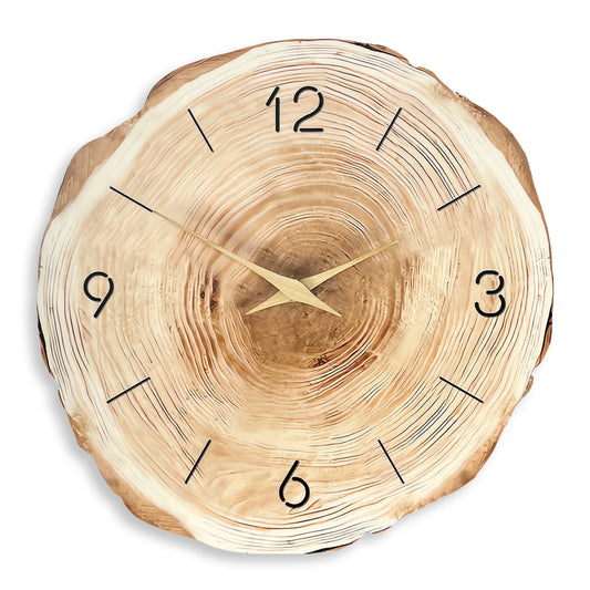 Horloge Murale en Bois - Design Cœur d'arbre