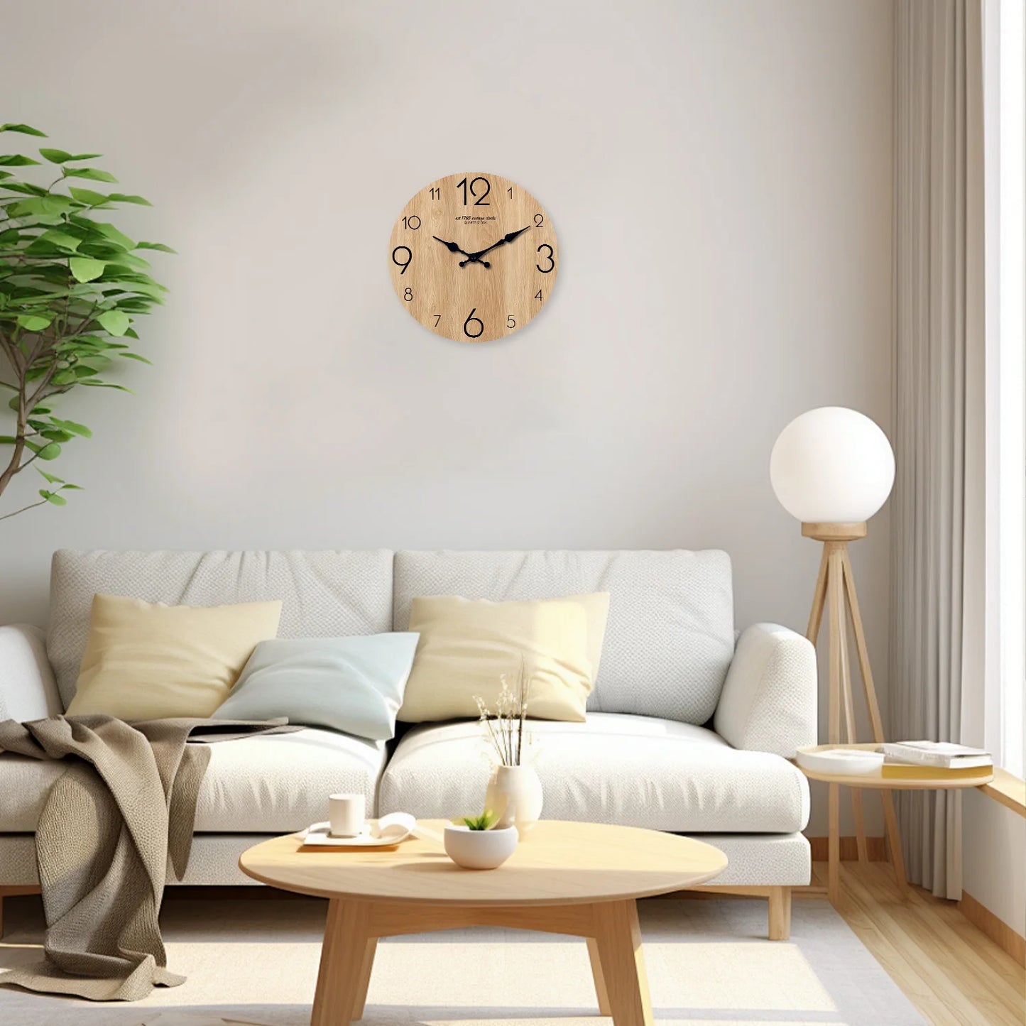 Horloge Murale Moderne - Texture Bois