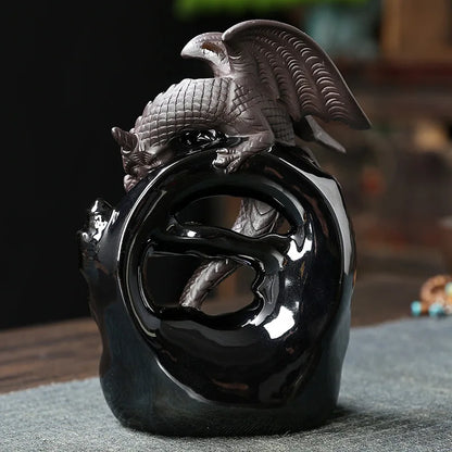 Porte Encens Céramique Vintage Dragon | Brûleur d'Encens