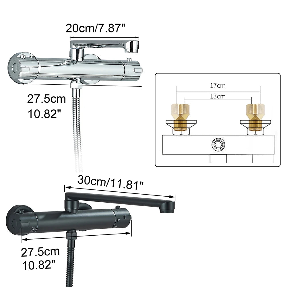 Mitigeur de douche thermostatique mural