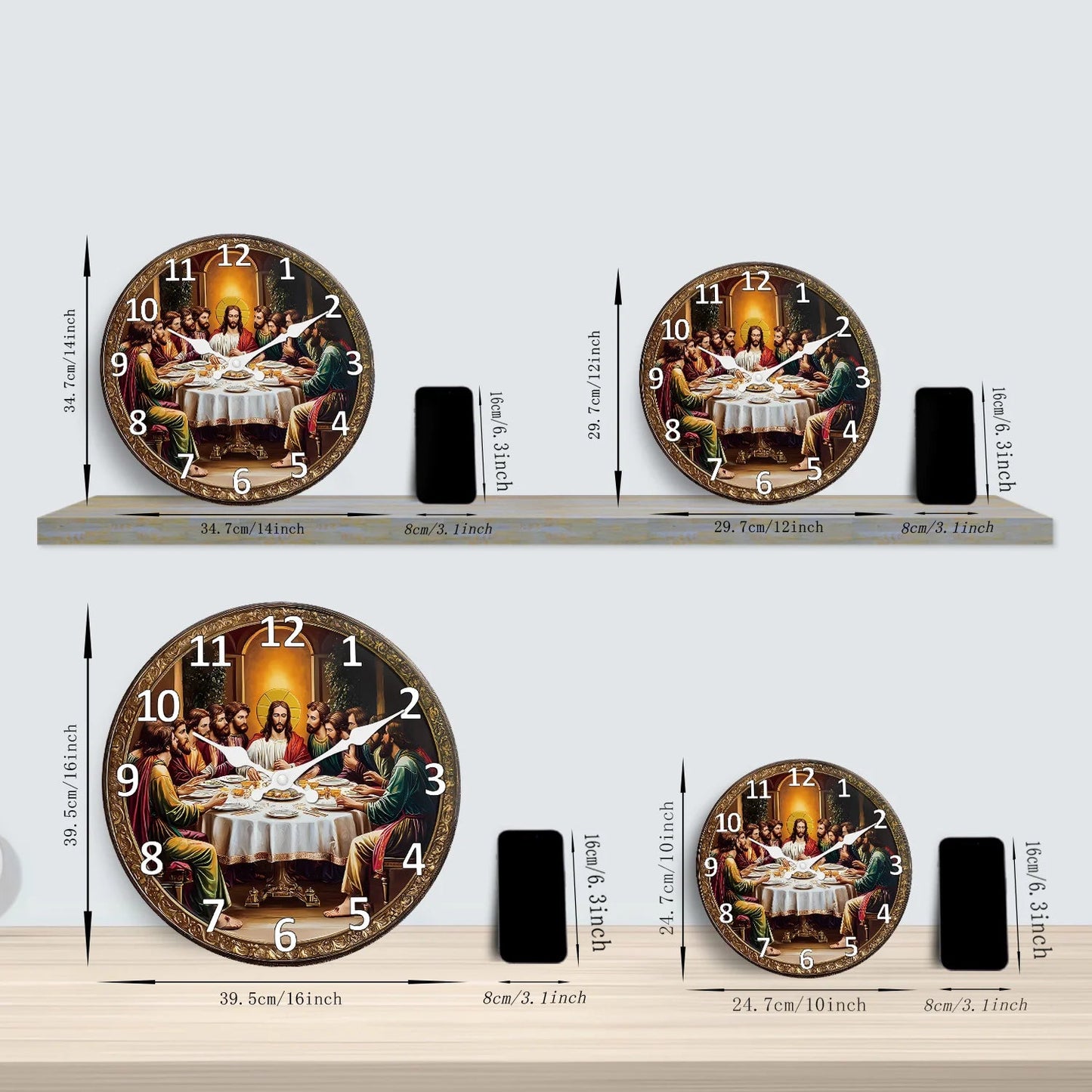 Horloge Murale Rétro - Design "Le Dernier Dîner"