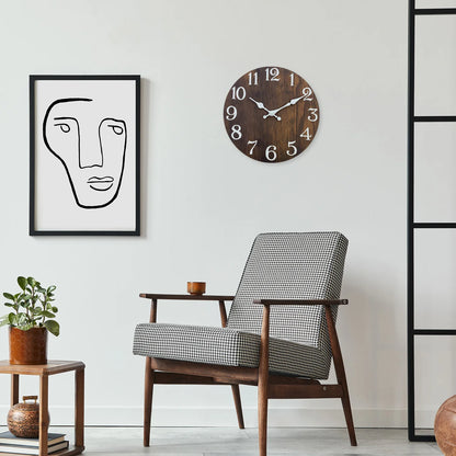 Horloge Murale Rétro - Effet Bois
