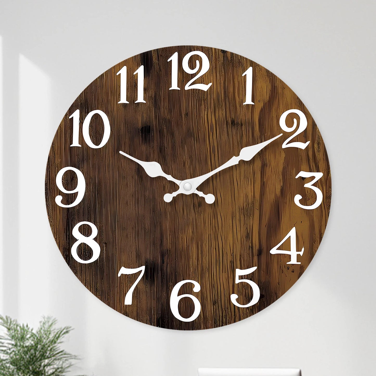 Horloge Murale Rétro - Effet Bois