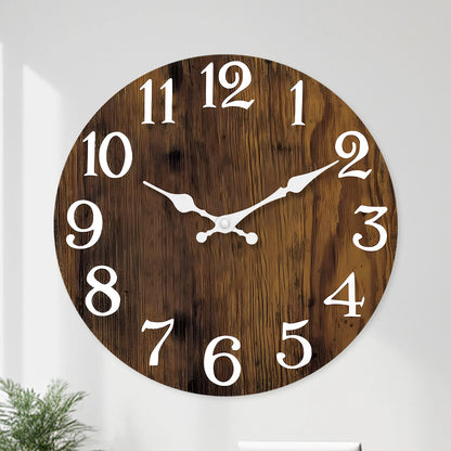 Horloge Murale Rétro - Effet Bois