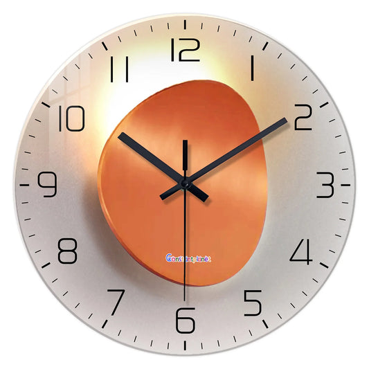 Horloge Murale en Verre - Cadran Mandarine