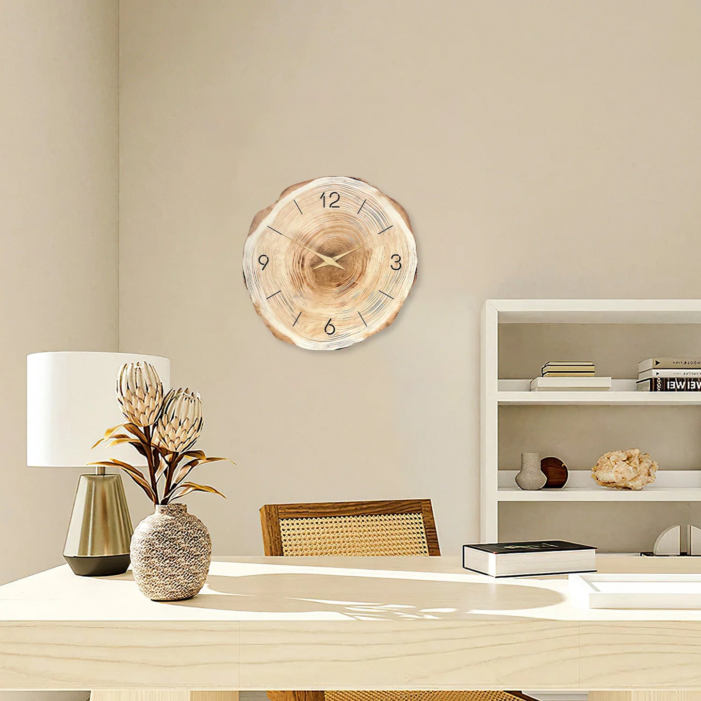 Horloge Murale en Bois - Design Cœur d'arbre