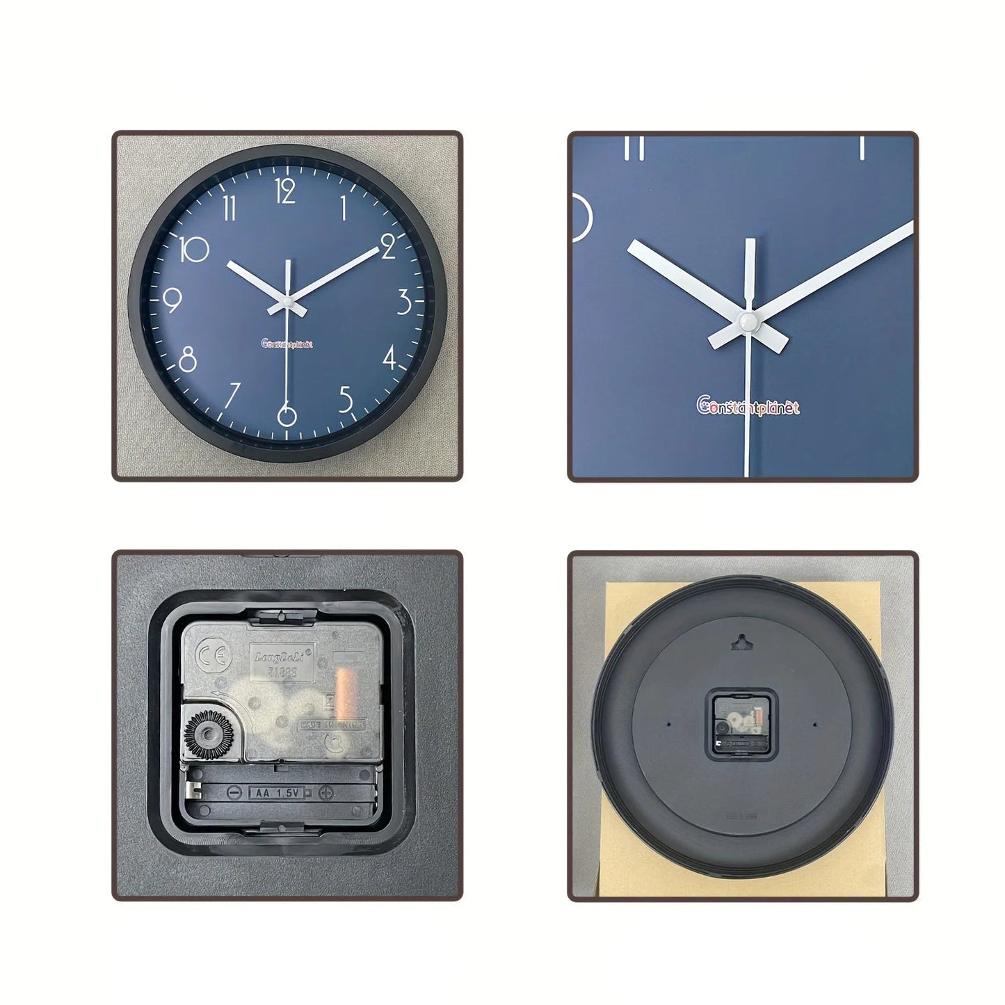 Horloge Murale Moderne à Fond Bleu