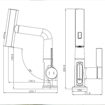 Robinet Lavabo Afficheur numerique – Capteur Infrarouge,