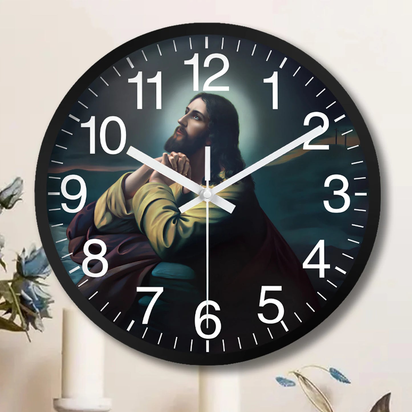 Horloge Murale Rétro Religieuse - Jesus Prières