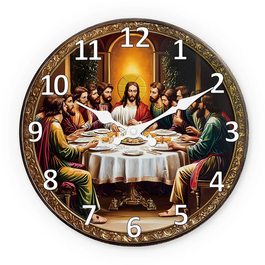 Horloge Murale Rétro - Design "Le Dernier Dîner"