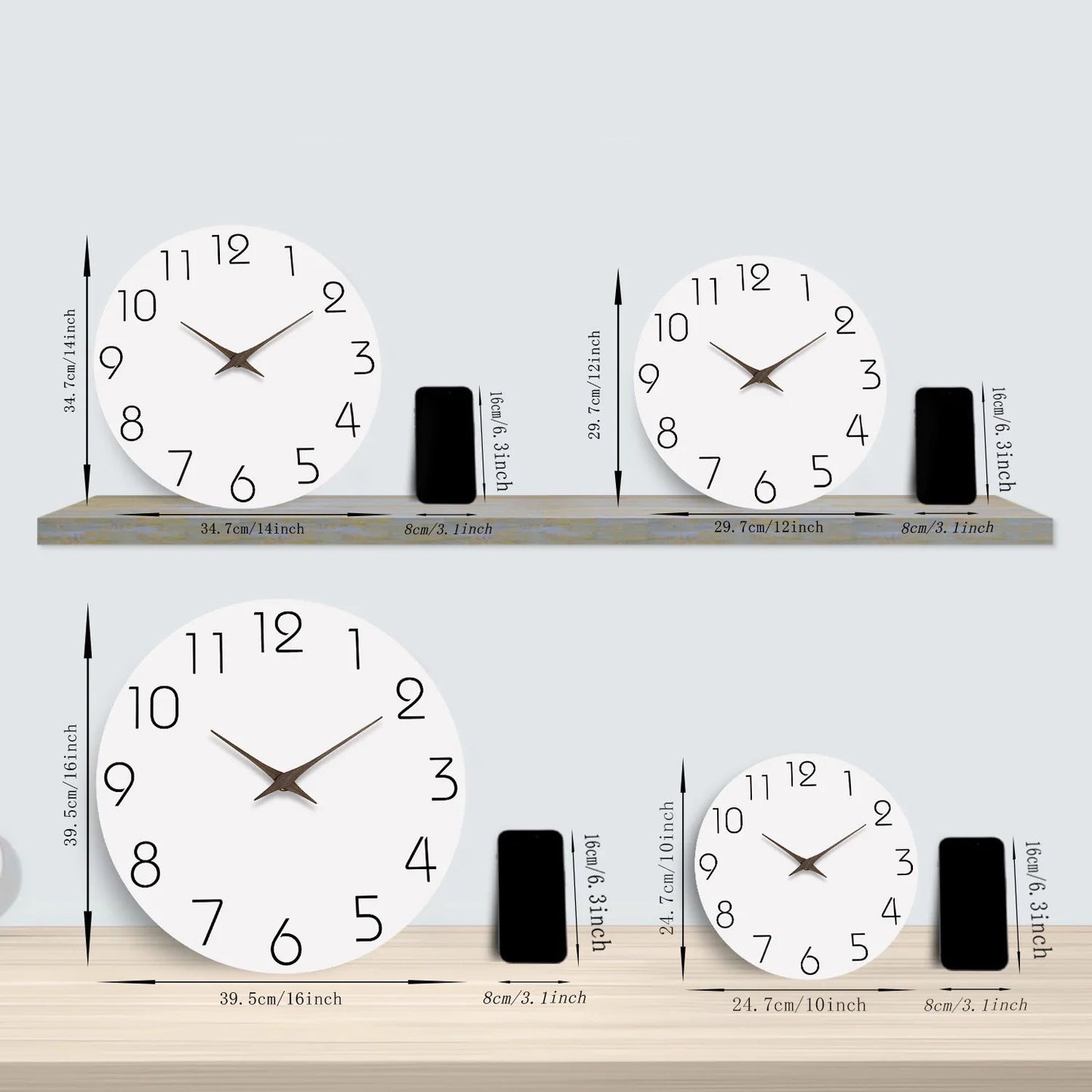 Horloge Murale en Bois Blanc