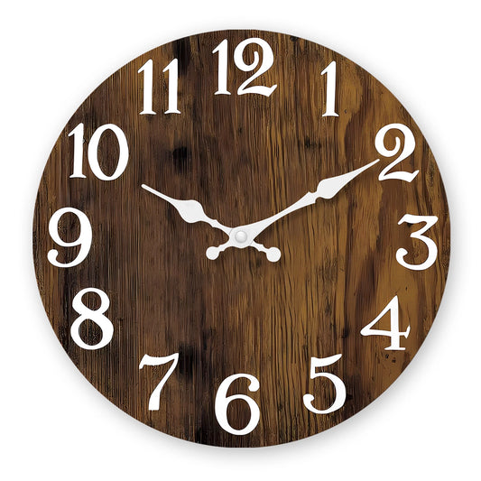 Horloge Murale Rétro - Effet Bois