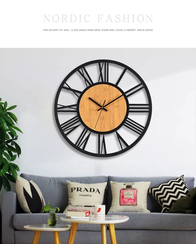Horloge Murale Métallique Style Antique