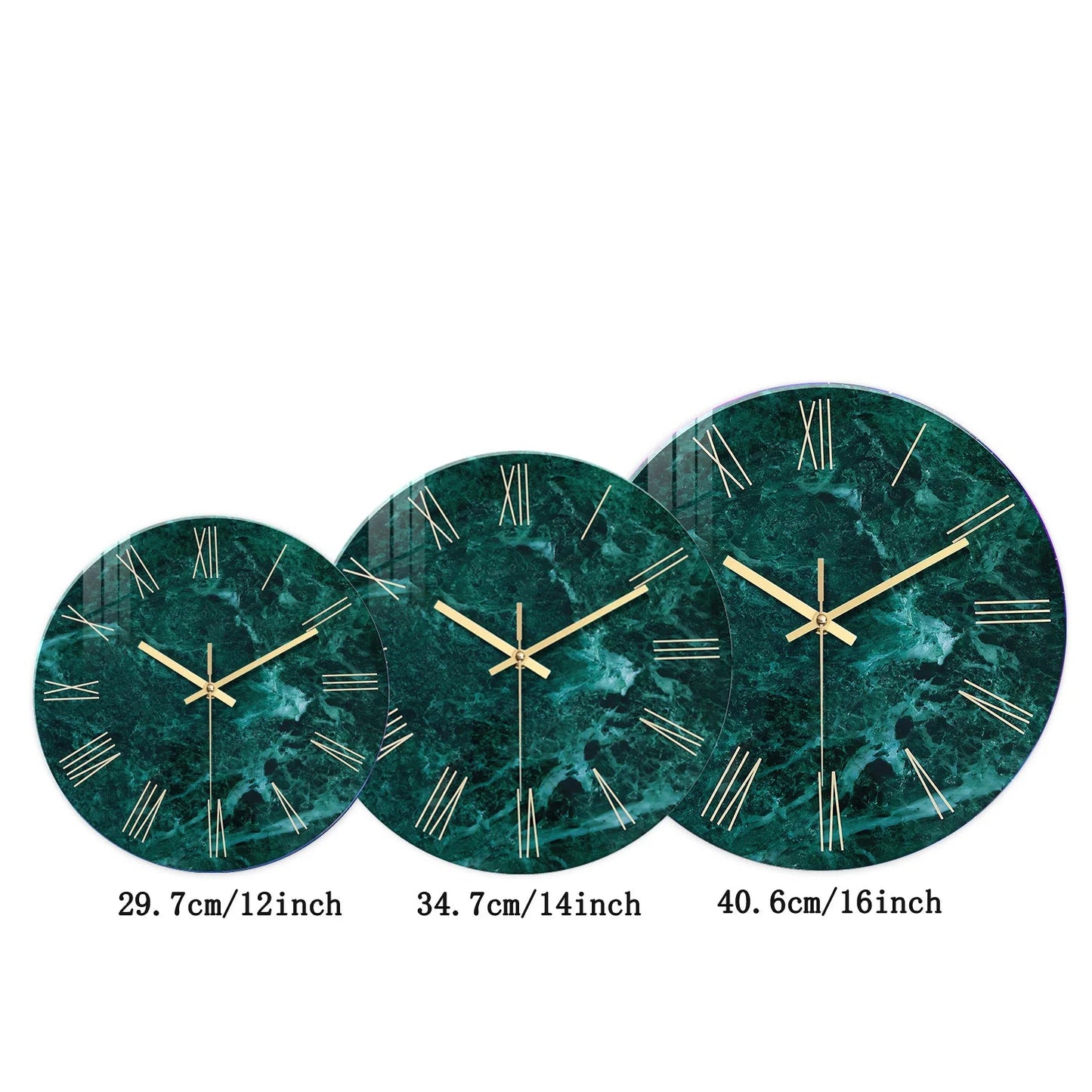 Horloge Murale Moderne - Design Marbre Vert