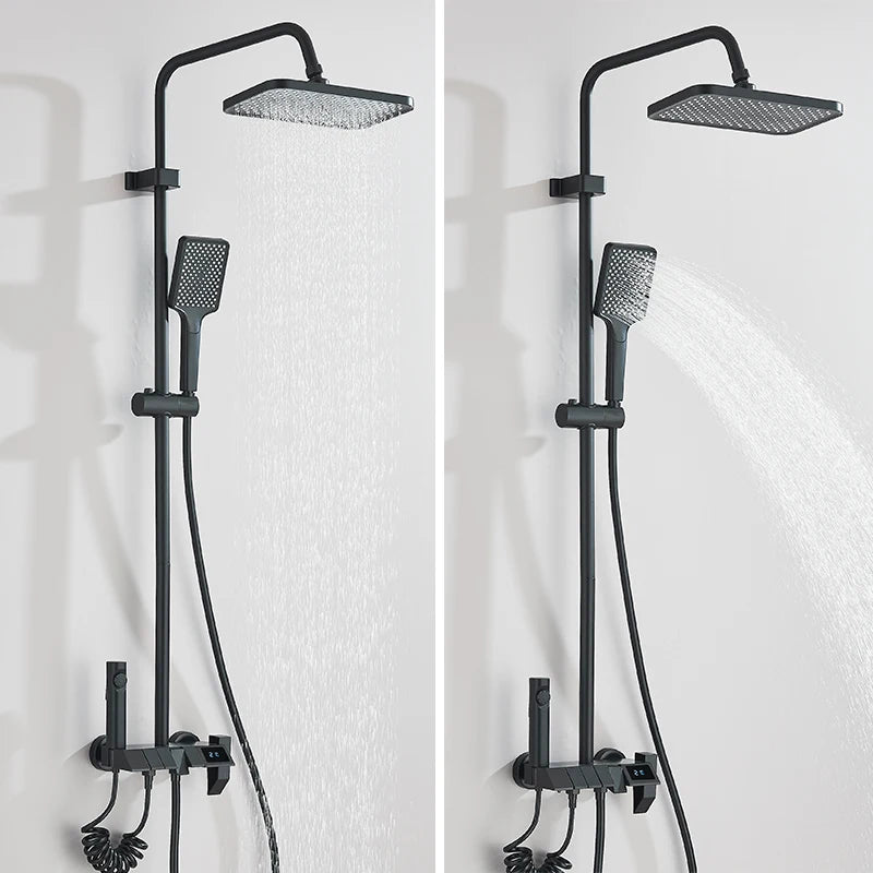 Douche thermostatique - Ensemble Douche Piano  – 4 Fonctions, Température Réglable