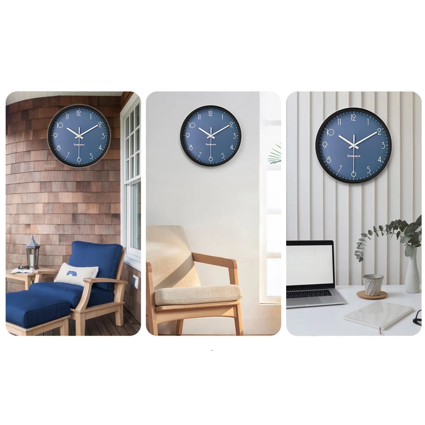 Horloge Murale Moderne à Fond Bleu