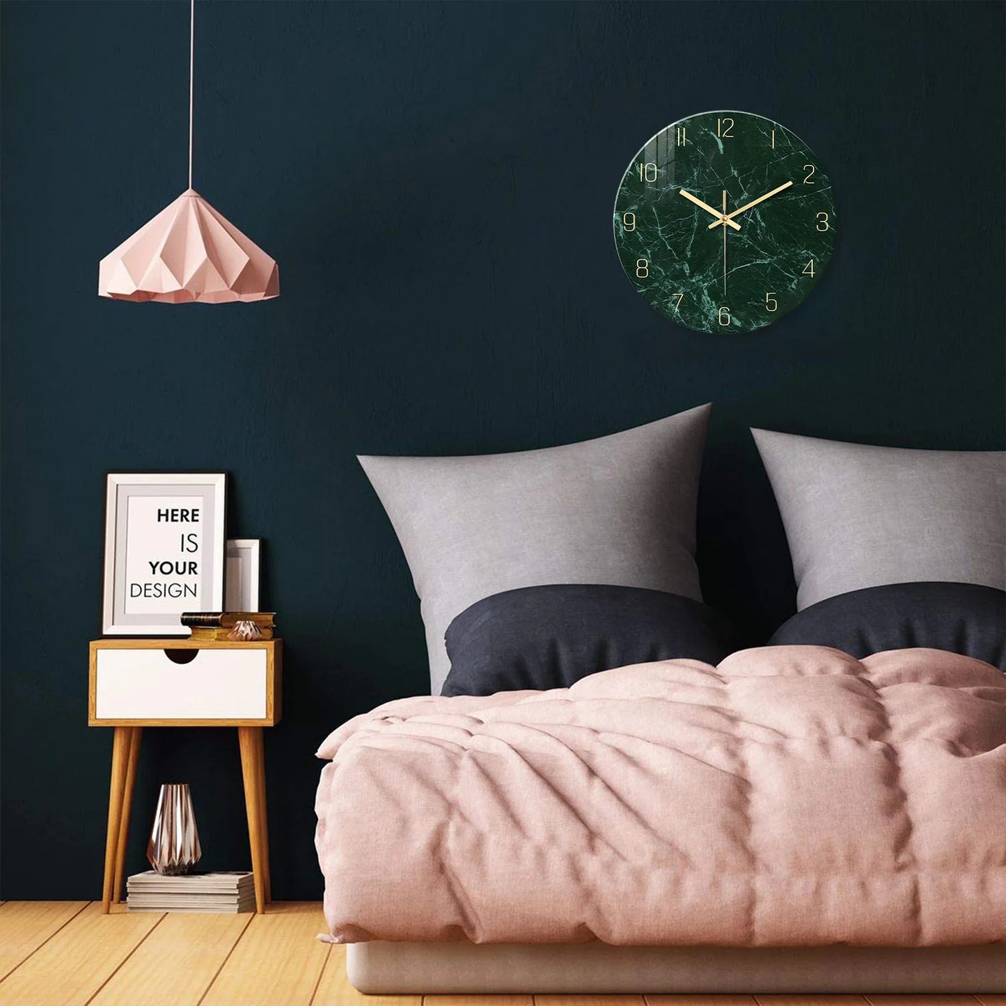 Horloge Murale -Marbre Vert