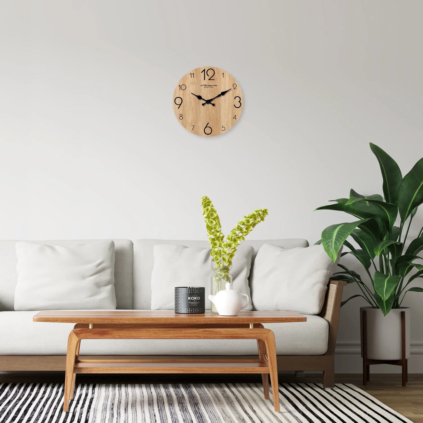 Horloge Murale Moderne - Texture Bois