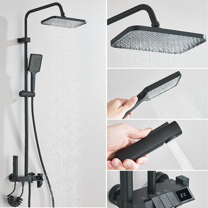 Douche thermostatique - Ensemble Douche Piano  – 4 Fonctions, Température Réglable