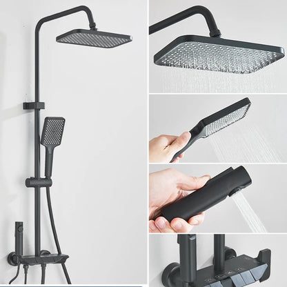 Douche thermostatique - Ensemble Douche Piano  – 4 Fonctions, Température Réglable